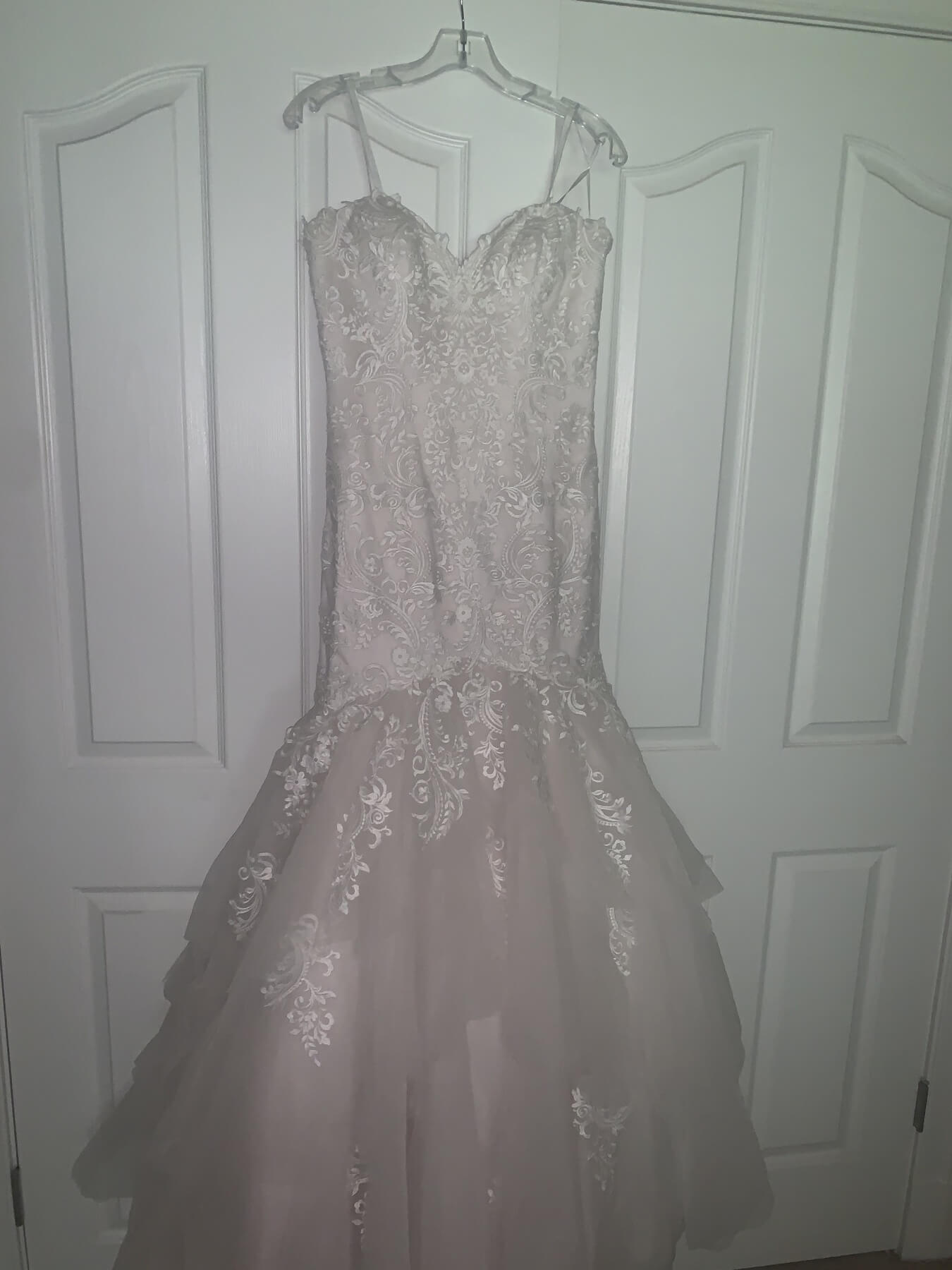 Justin Alexander Size 10 Wedding Strapless Lace White Mermaid Dress on Queenly