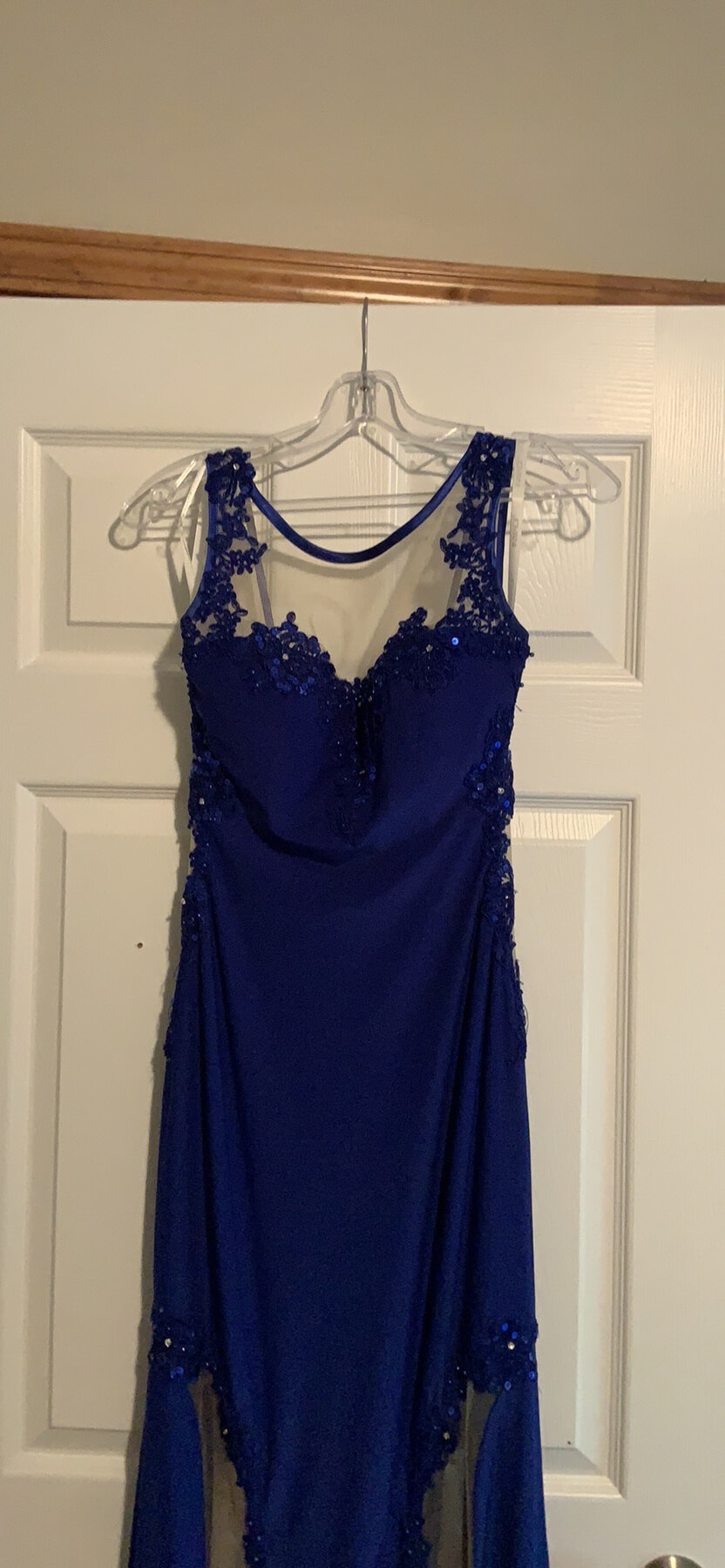 Jovani Size 2 Prom Lace Royal Blue Floor Length Maxi on Queenly