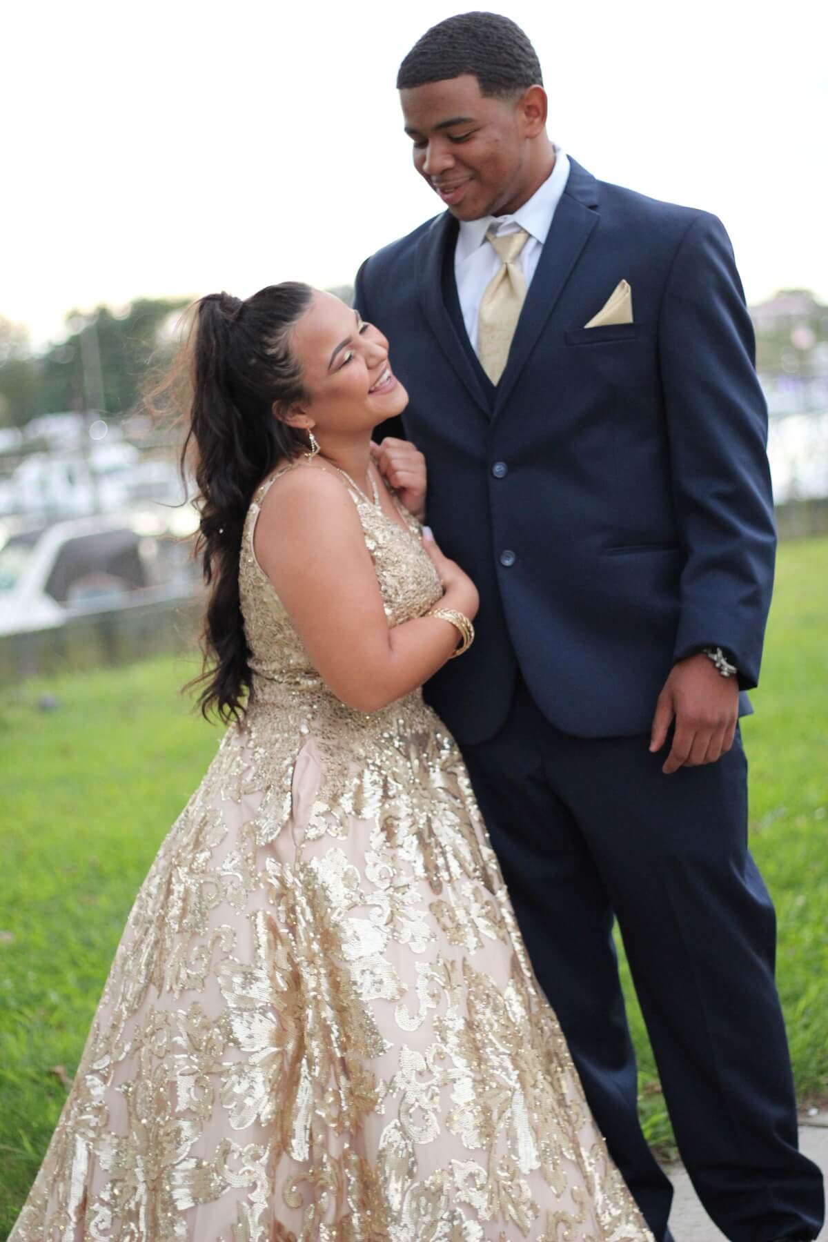 Size 8 Prom Gold Ball Gown on Queenly