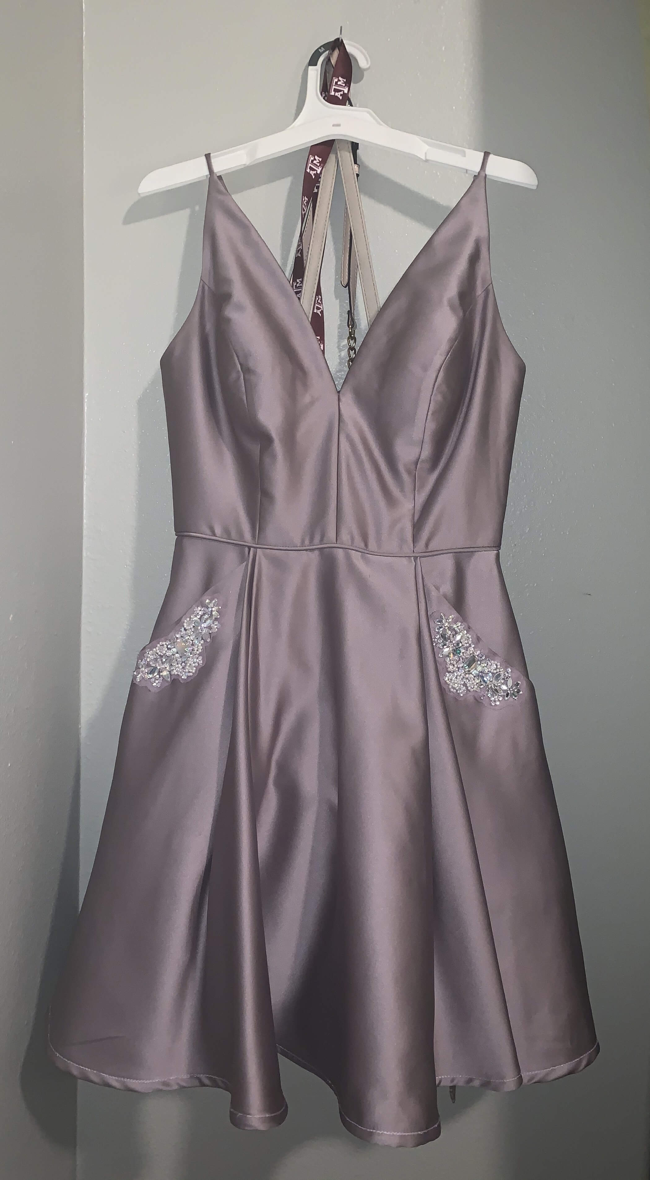 Blondie Nites Size 2 Wedding Guest Satin Purple Cocktail Dress on Queenly