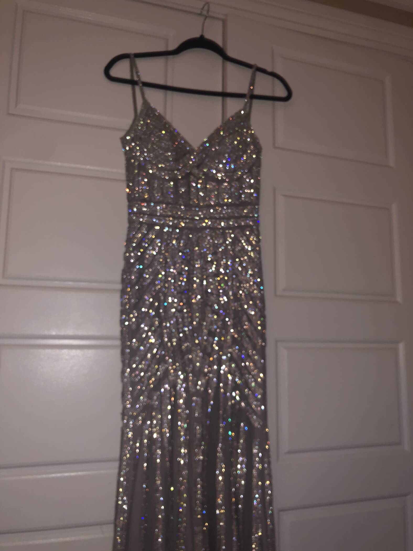 Size 2 Silver Floor Length Maxi on Queenly