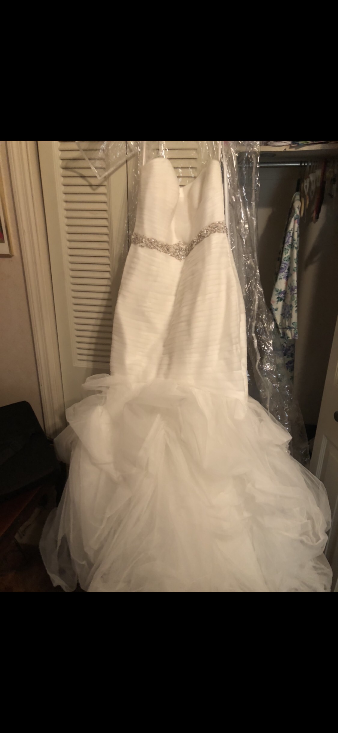 Size 12 Wedding Strapless White Mermaid Dress on Queenly