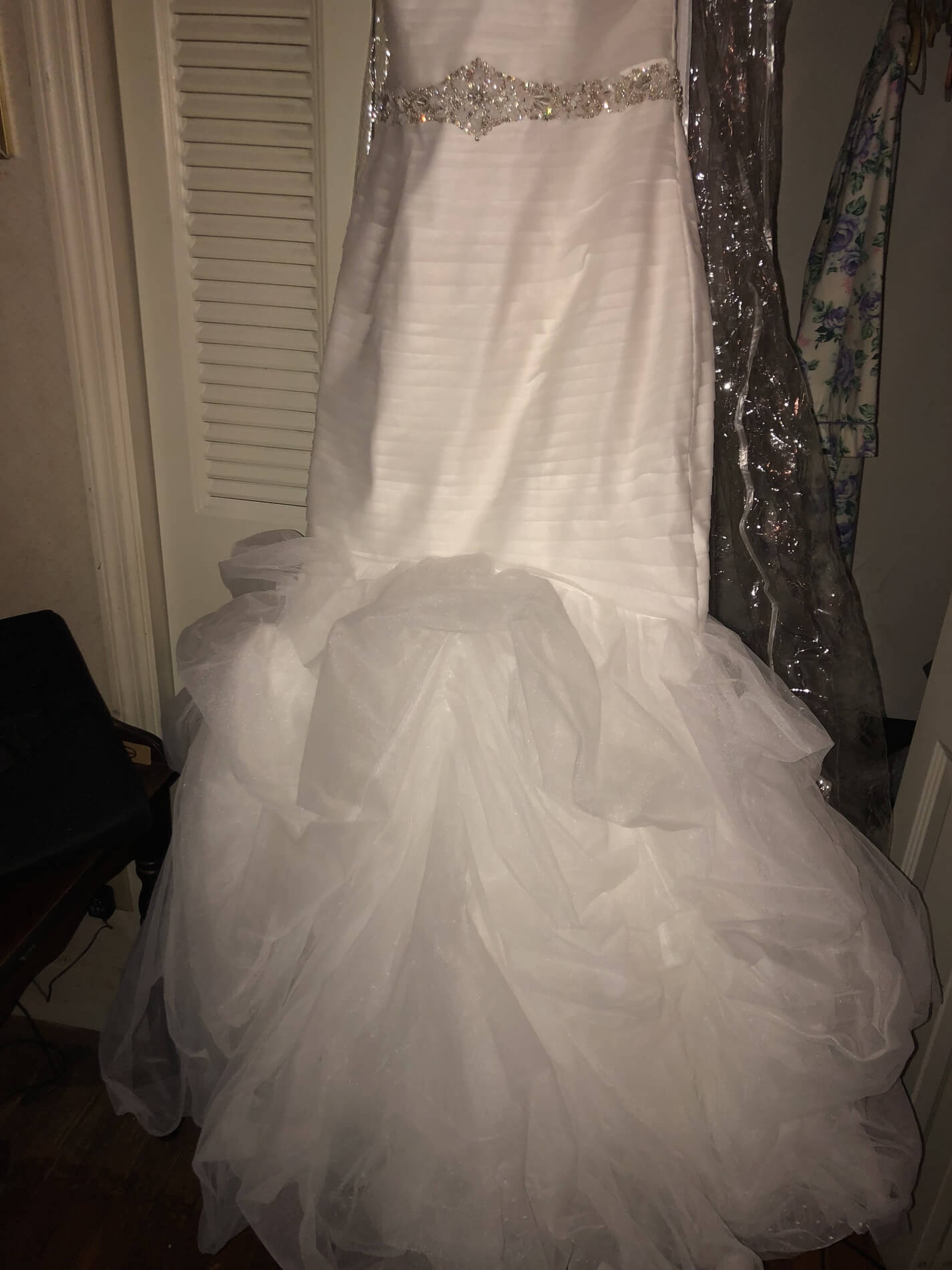 Size 12 Wedding Strapless White Mermaid Dress on Queenly