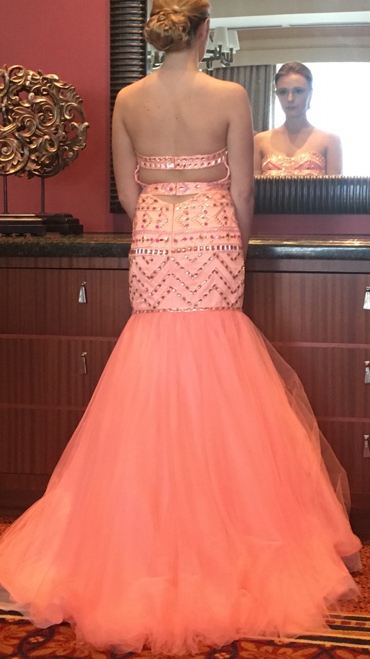Rachel Allan Size 4 Orange Mermaid Dress on Queenly