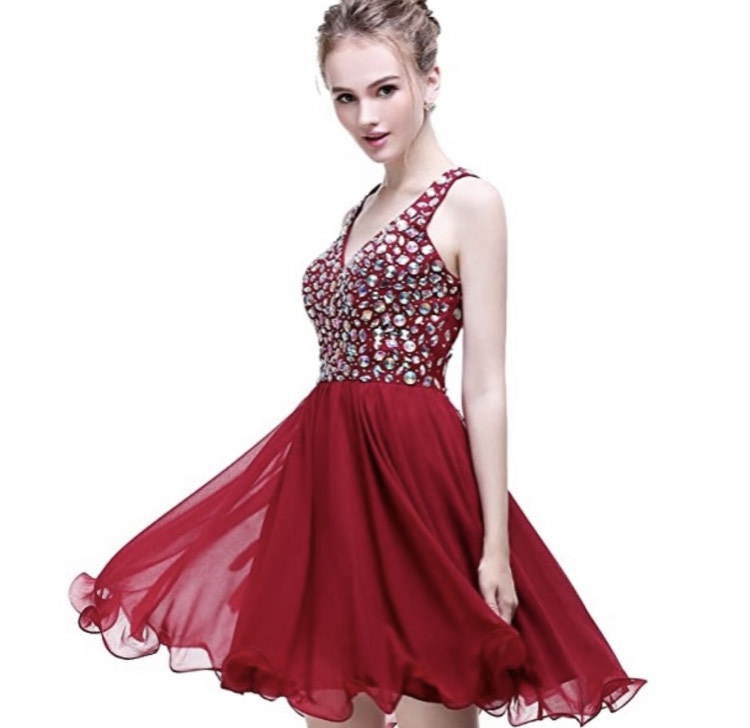 Plus Size 16 Homecoming Sequined Red Cocktail Dress on Queenly