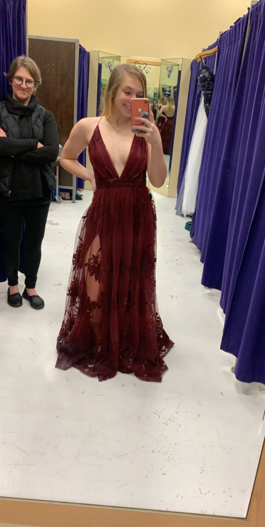 Windsor Size 4 Red Side Slit Dress on Queenly
