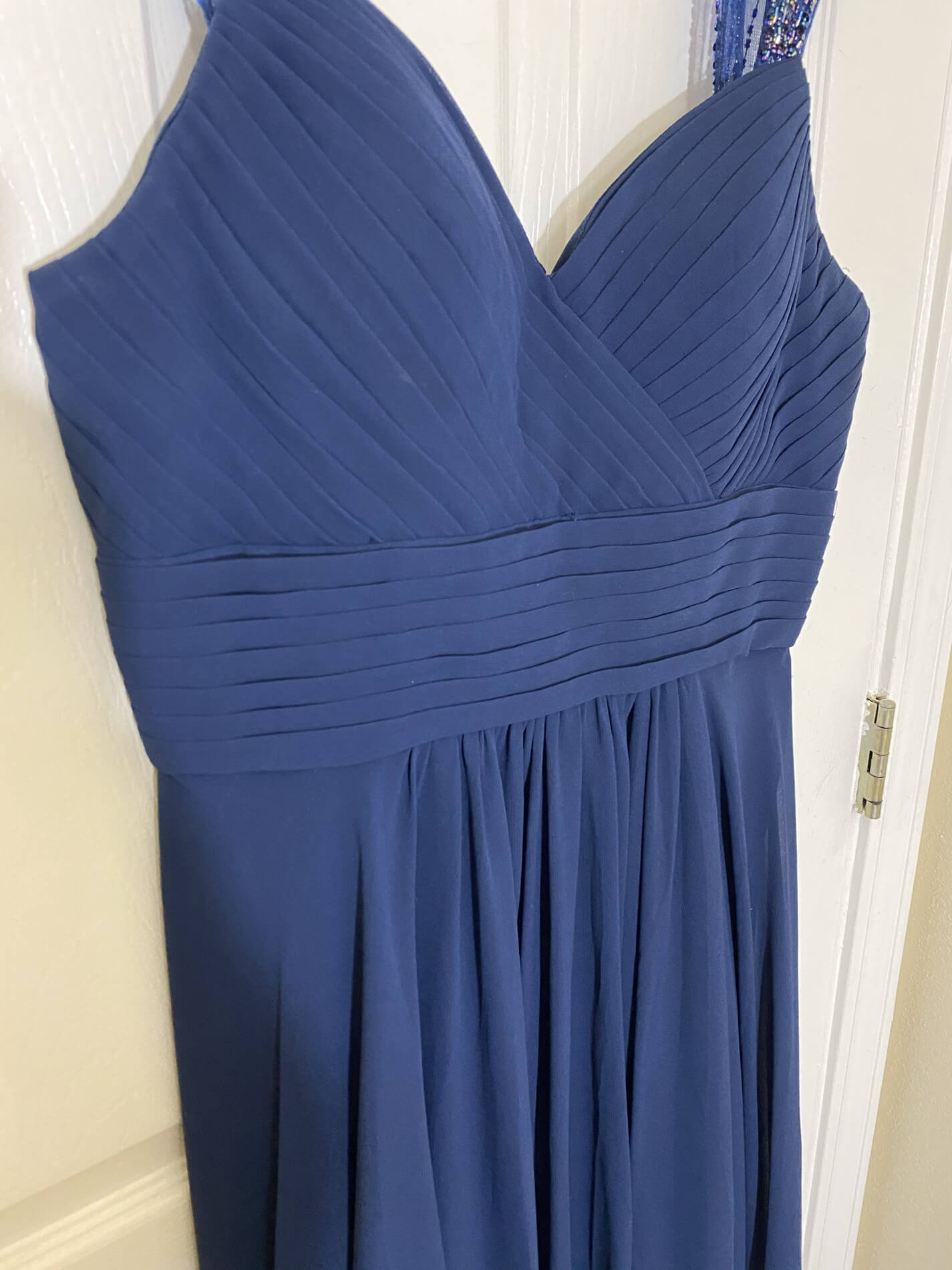 Size 10 Prom Navy Blue A-line Dress on Queenly