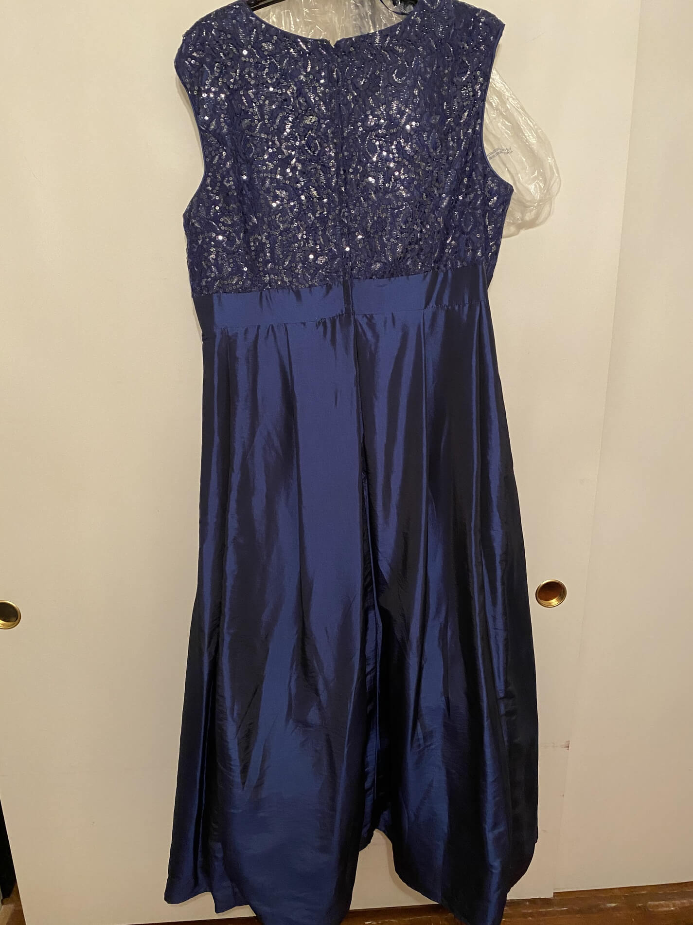 Plus Size 22 Prom Navy Blue A-line Dress on Queenly
