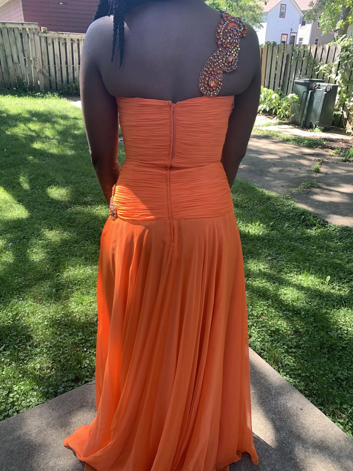 Sherri Hill Orange Size 8 Tall Height One Shoulder Prom A-line Dress on Queenly