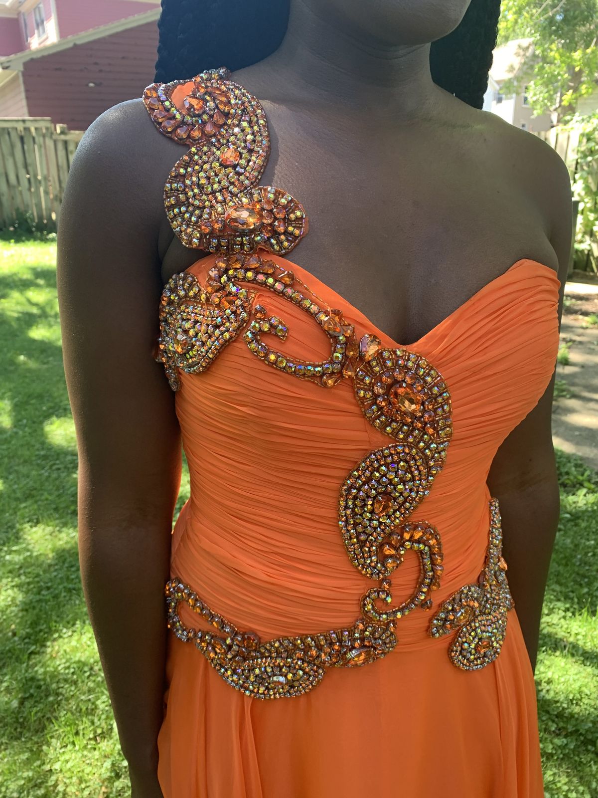 Sherri Hill Orange Size 8 Tall Height One Shoulder Prom A-line Dress on Queenly