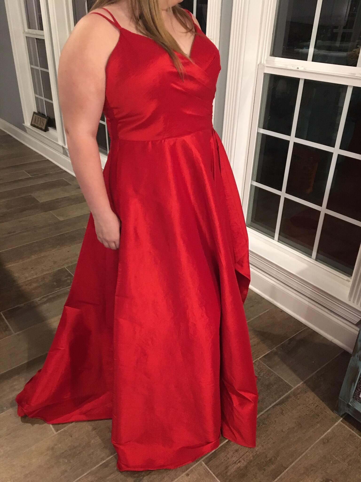 Alyce Paris Plus Size 18 Prom Satin Red A-line Dress on Queenly