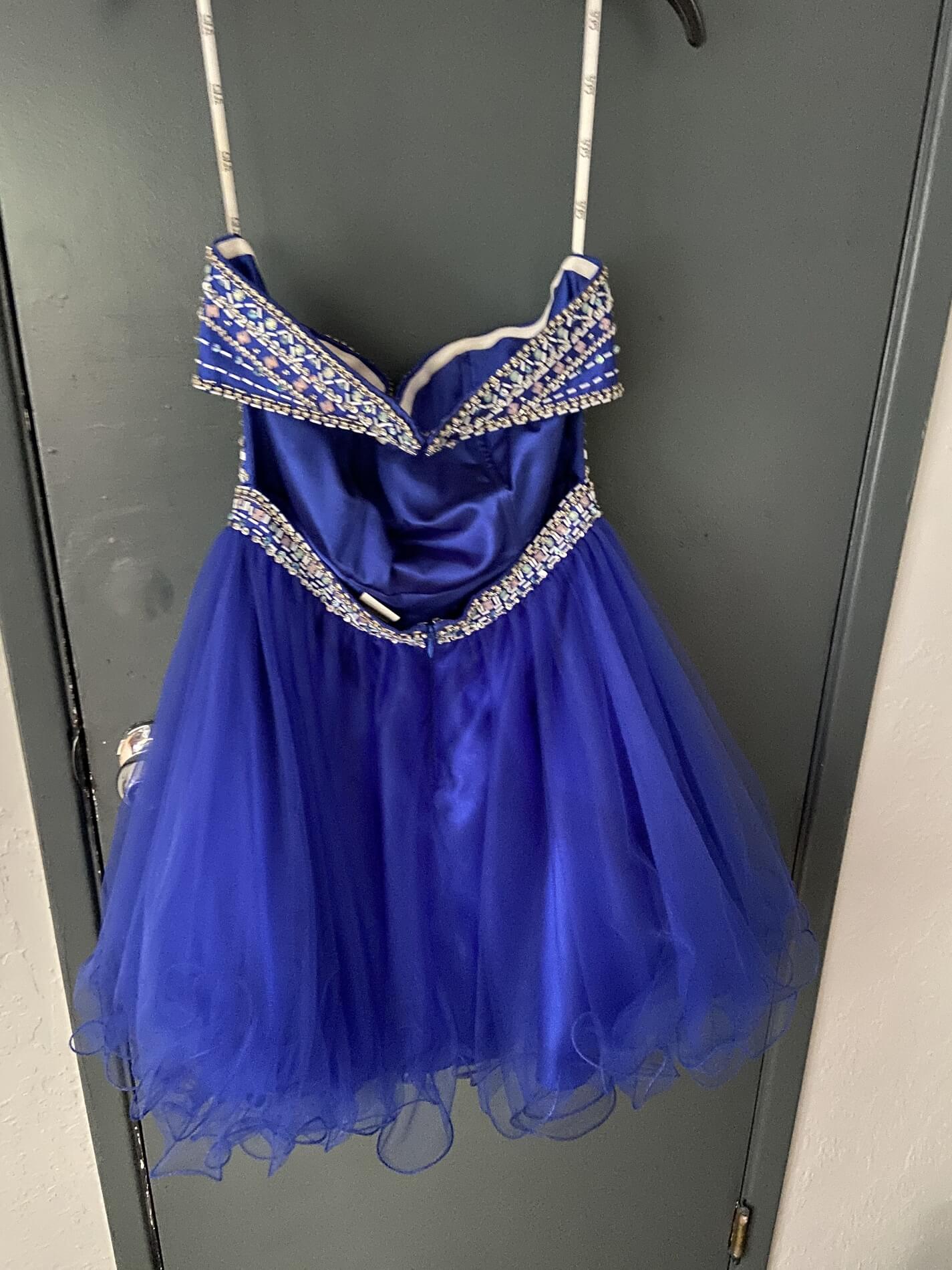 GLS Size 8 Homecoming Strapless Royal Blue A-line Dress on Queenly