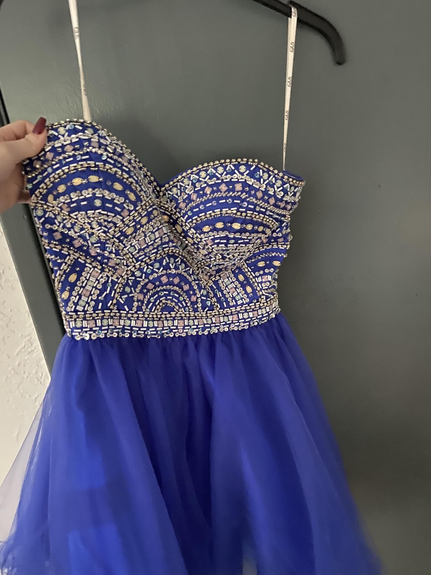 GLS Size 8 Homecoming Strapless Royal Blue A-line Dress on Queenly