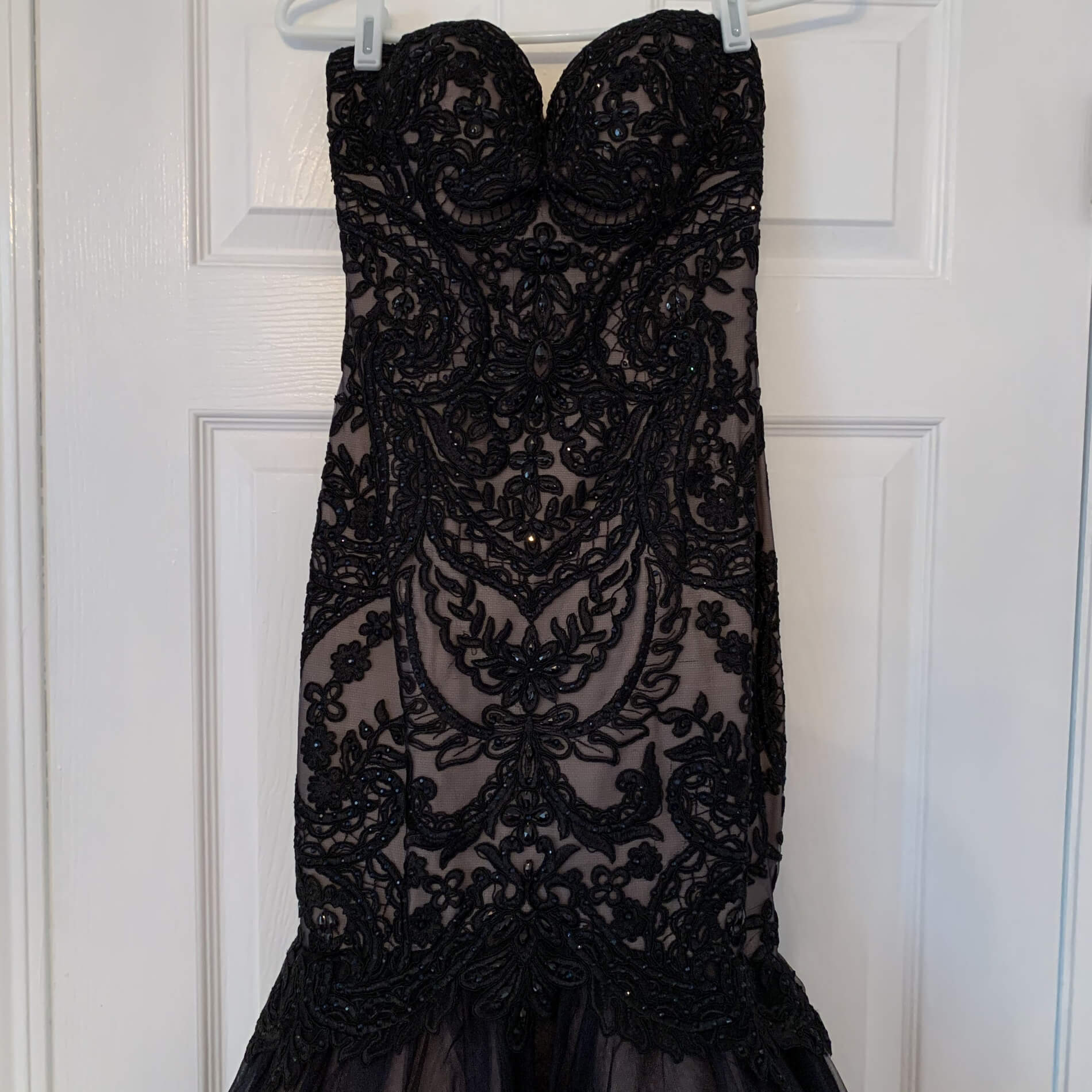Alyce Paris Size 00 Strapless Navy Black Mermaid Dress on Queenly