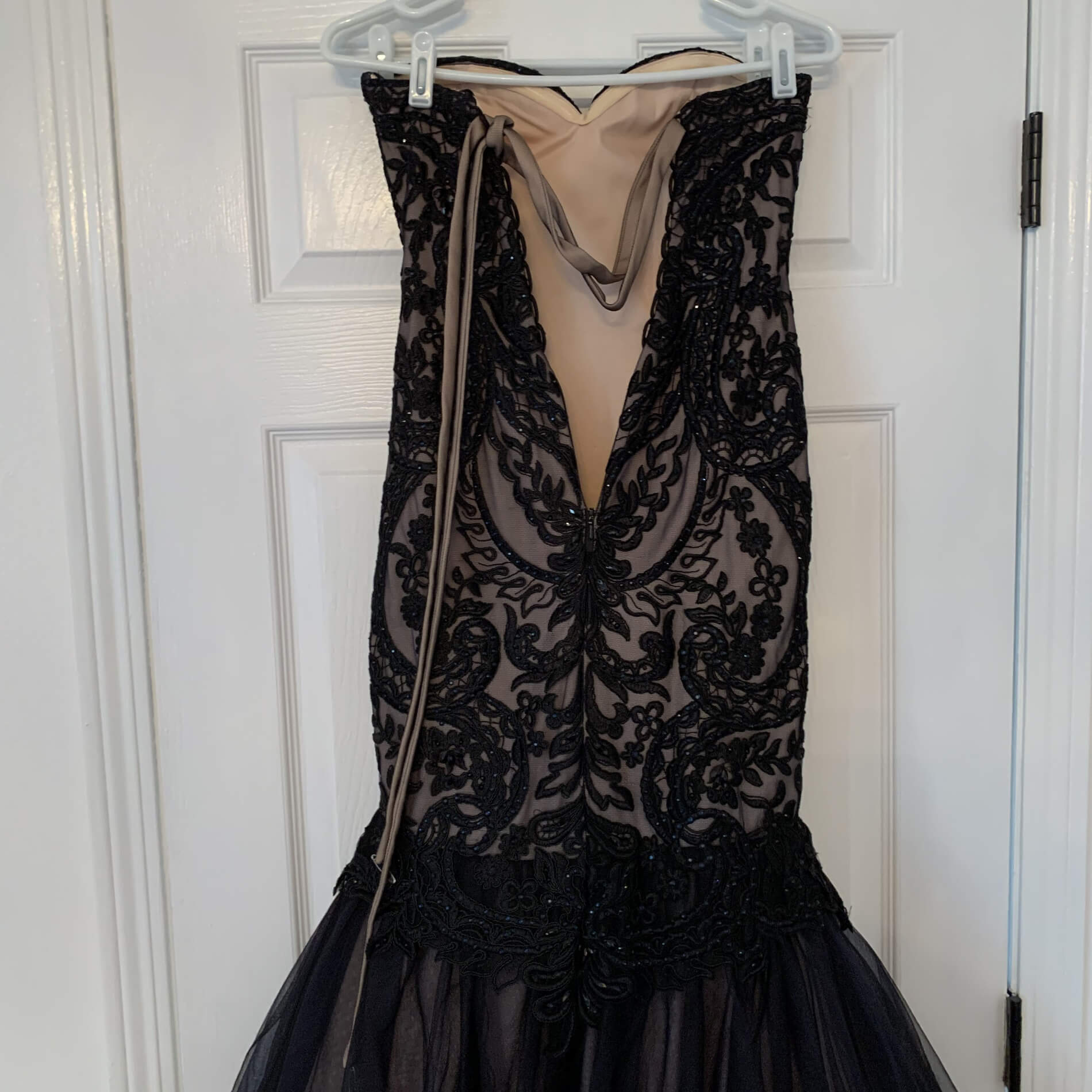 Alyce Paris Size 00 Strapless Navy Black Mermaid Dress on Queenly