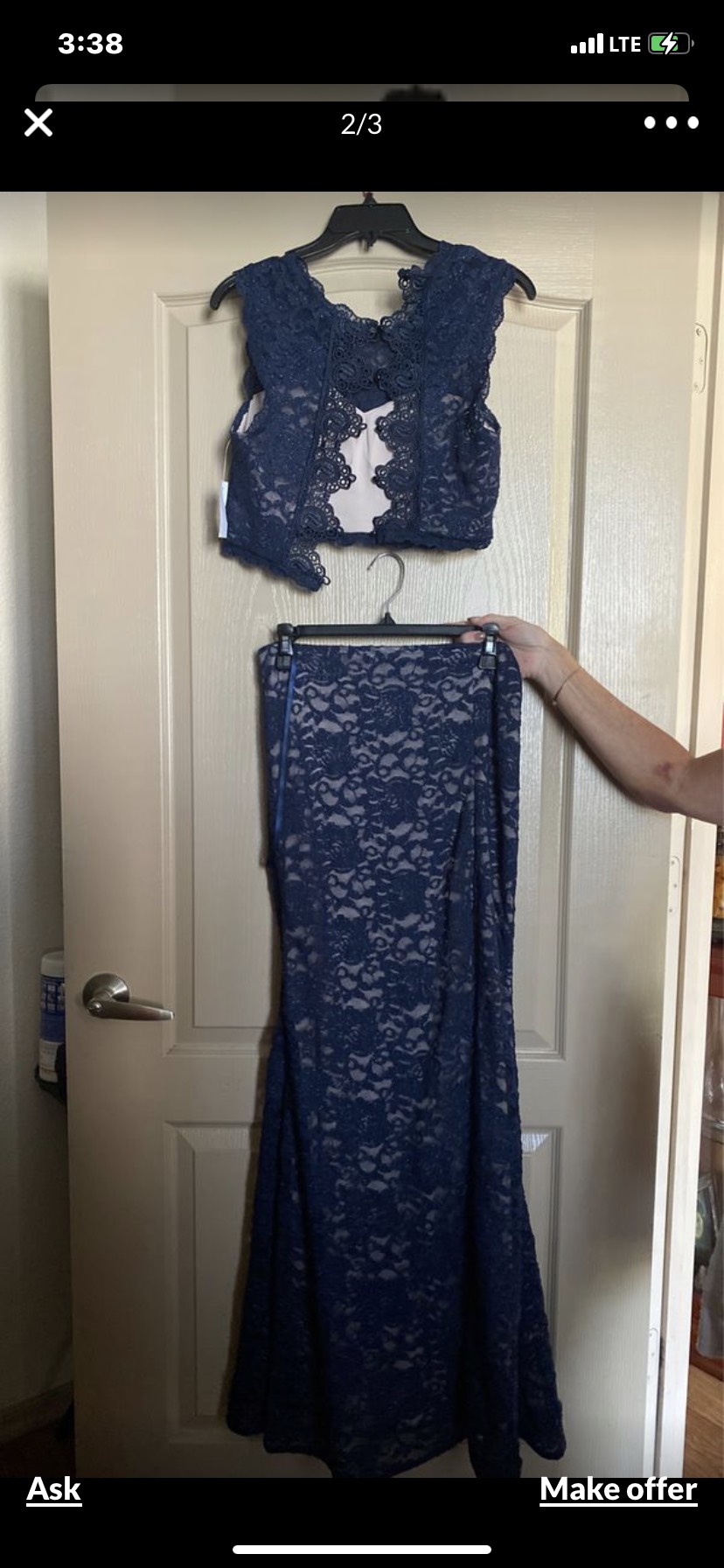 Size 12 Blue Mermaid Dress on Queenly