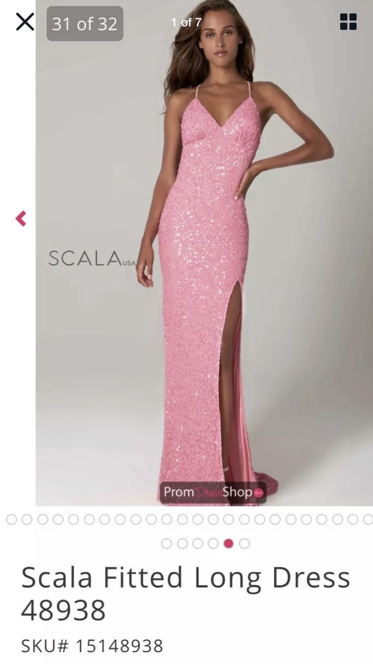 Scala Size 0 Light Pink Side Slit Dress on Queenly