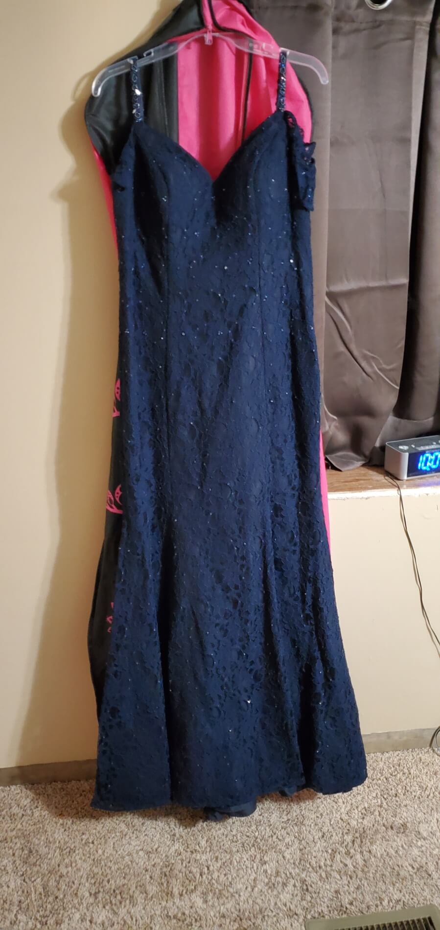 MoriLee Size 12 Prom Off The Shoulder Navy Blue Mermaid Dress on Queenly