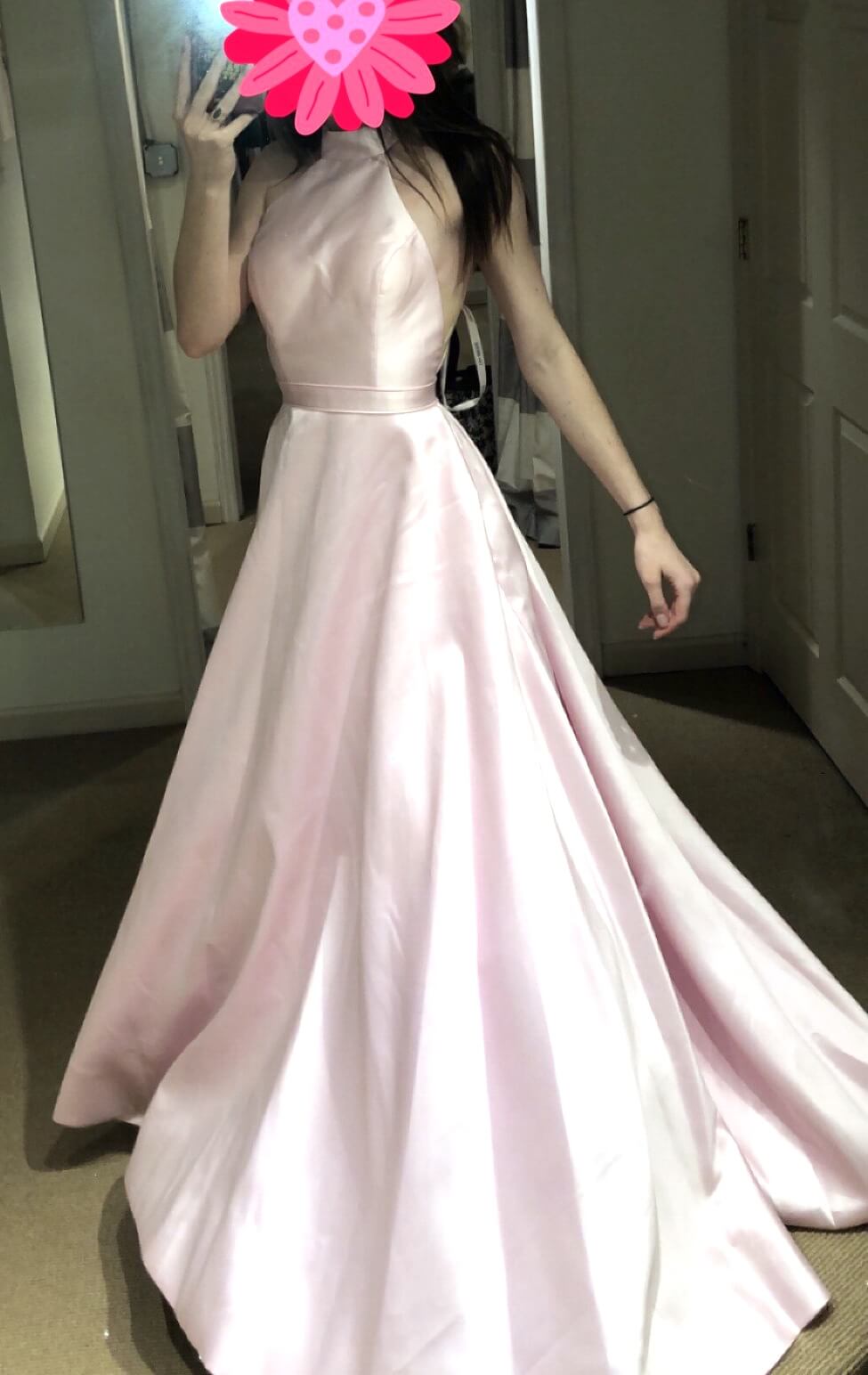 Sherri Hill Size 0 Prom High Neck Lace Light Pink Ball Gown on Queenly