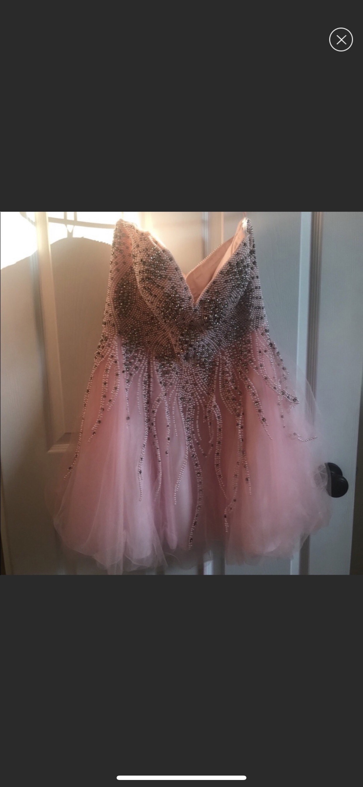 Jovani Size 10 Homecoming Strapless Sequined Pink Cocktail Dress on Queenly
