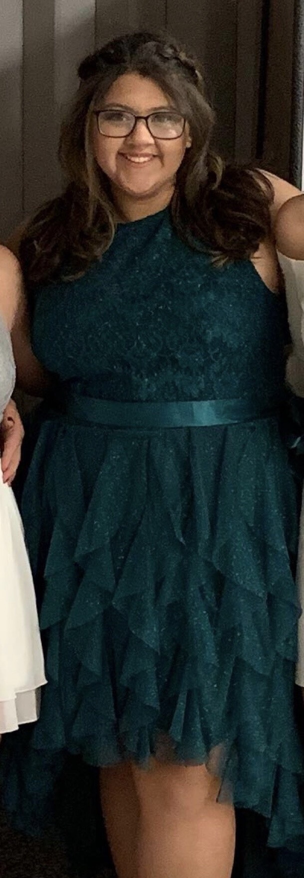 teeze me Plus Size 18 Homecoming Lace Emerald Green Cocktail Dress on Queenly