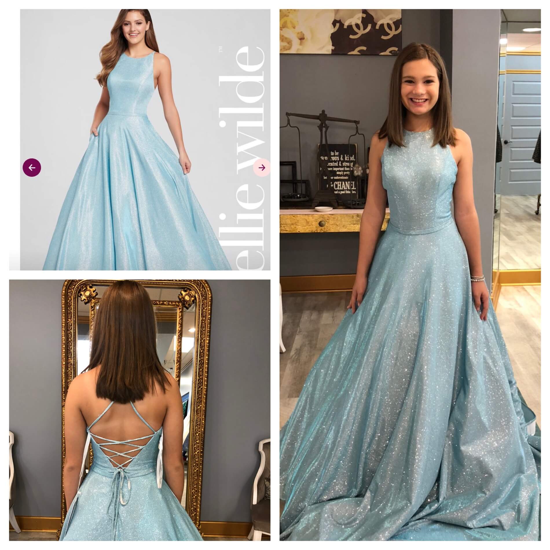 Size 00 Prom Blue Ball Gown on Queenly
