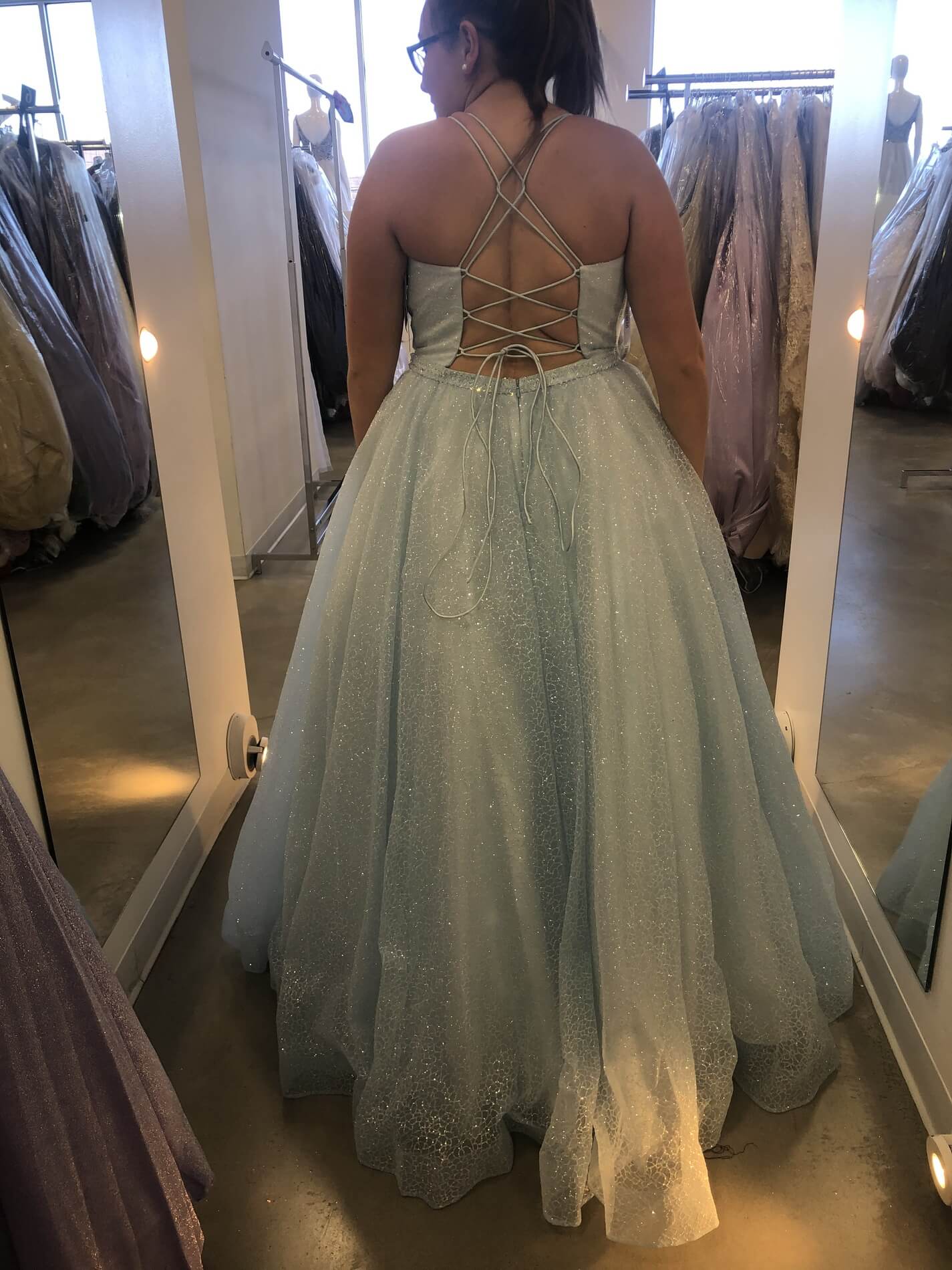 Sherri Hill Plus Size 18 Prom Light Blue Ball Gown on Queenly