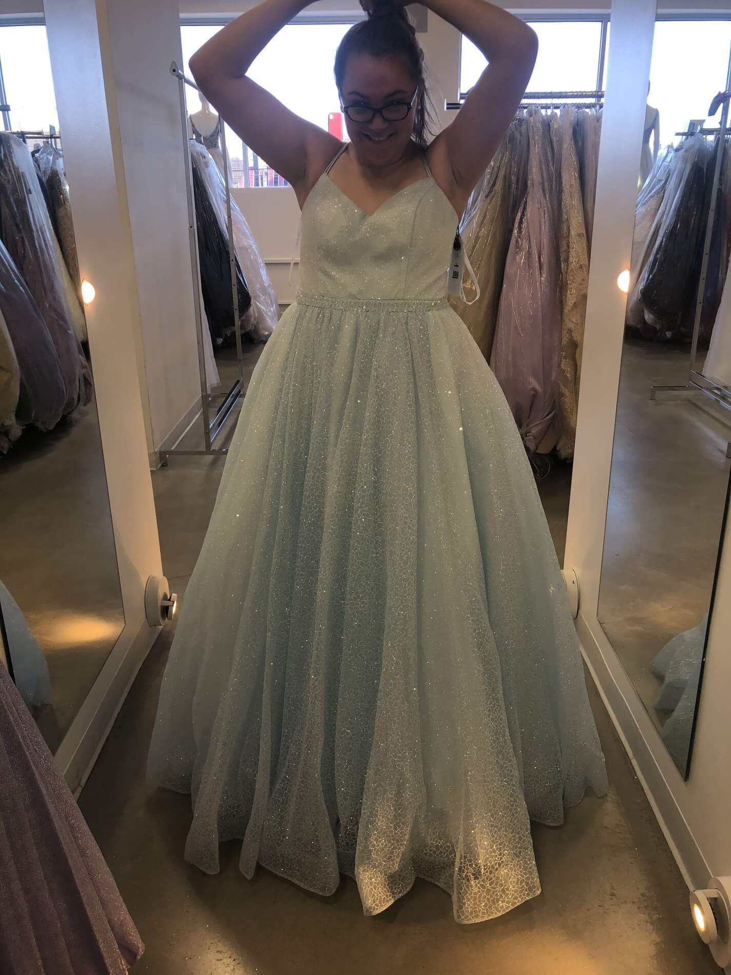Sherri Hill Plus Size 18 Prom Light Blue Ball Gown on Queenly