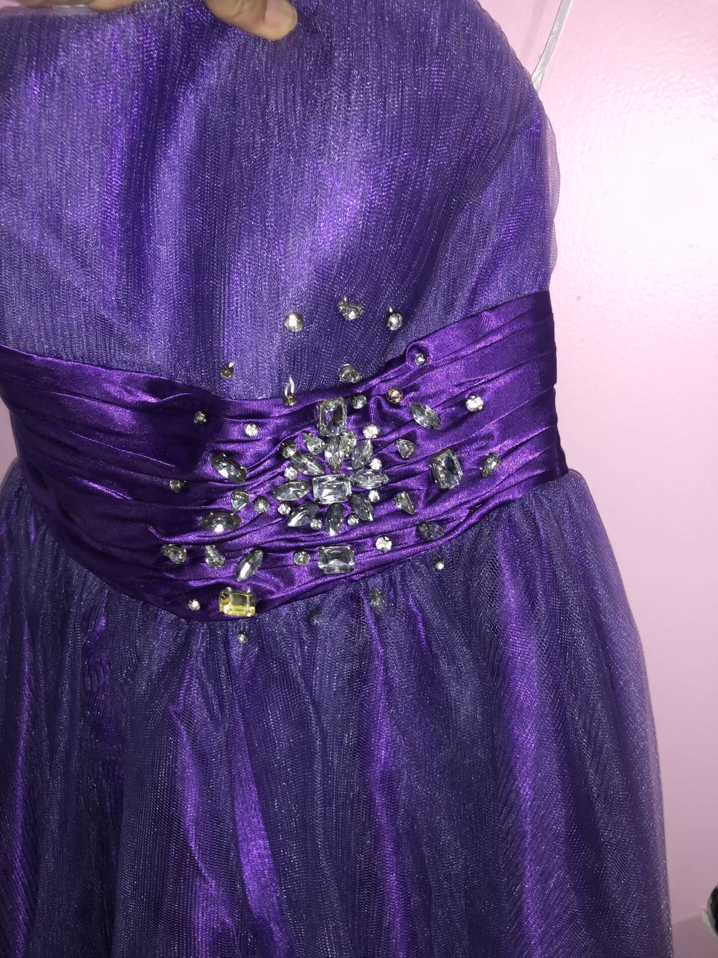 Cinderella Size 6 Strapless Purple A-line Dress on Queenly