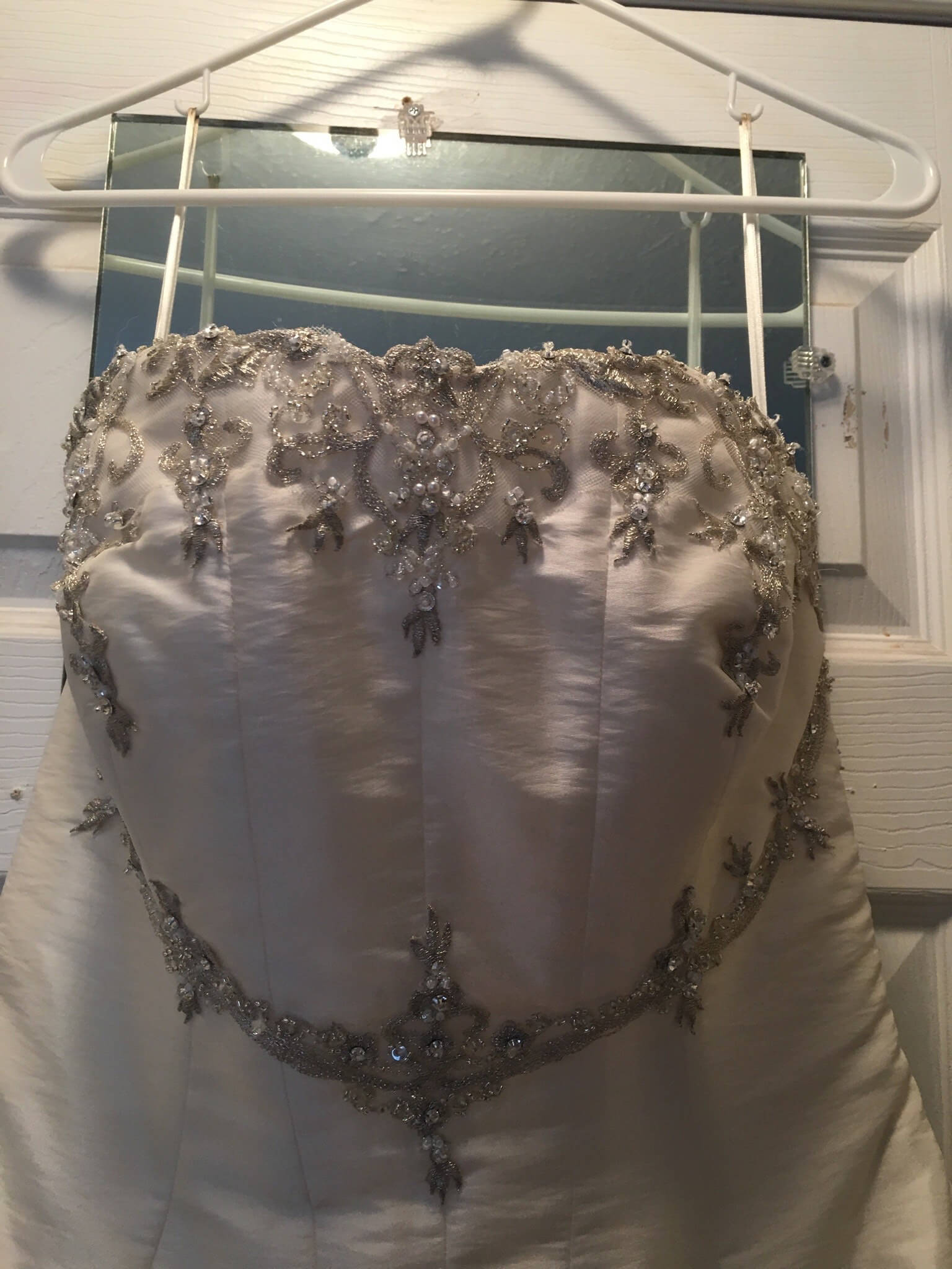 Allure Size 10 Wedding Strapless White Ball Gown on Queenly
