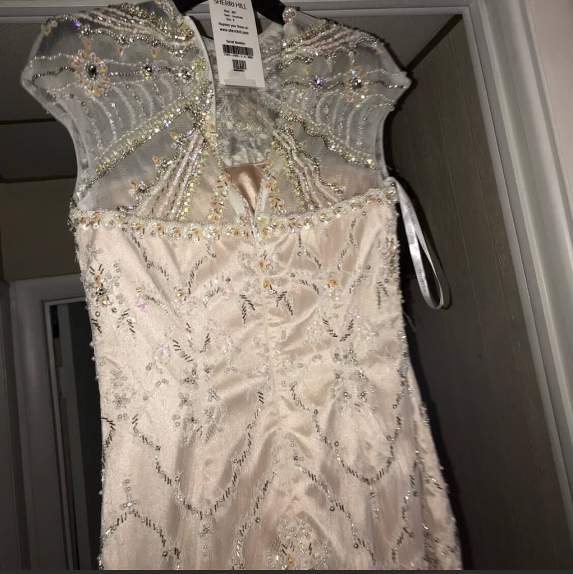 Sherri Hill Size 8 Sheer Nude Cocktail Dress on Queenly