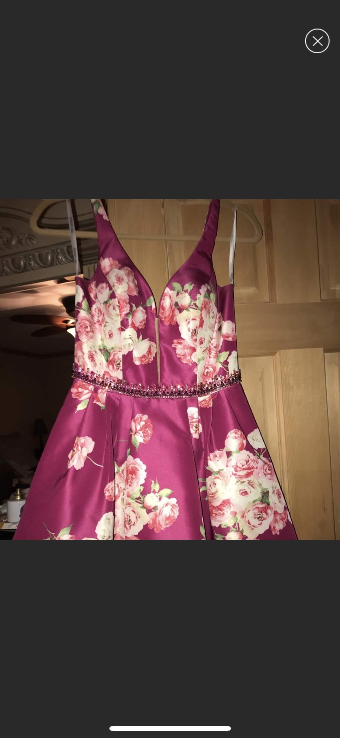Sherri Hill Size 4 Homecoming Plunge Floral Pink Cocktail Dress on Queenly