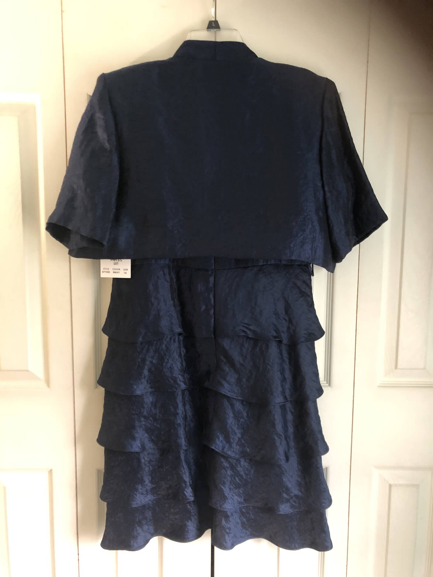 R & M Richards Size 14 Wedding Guest Navy Blue Cocktail Dress on Queenly