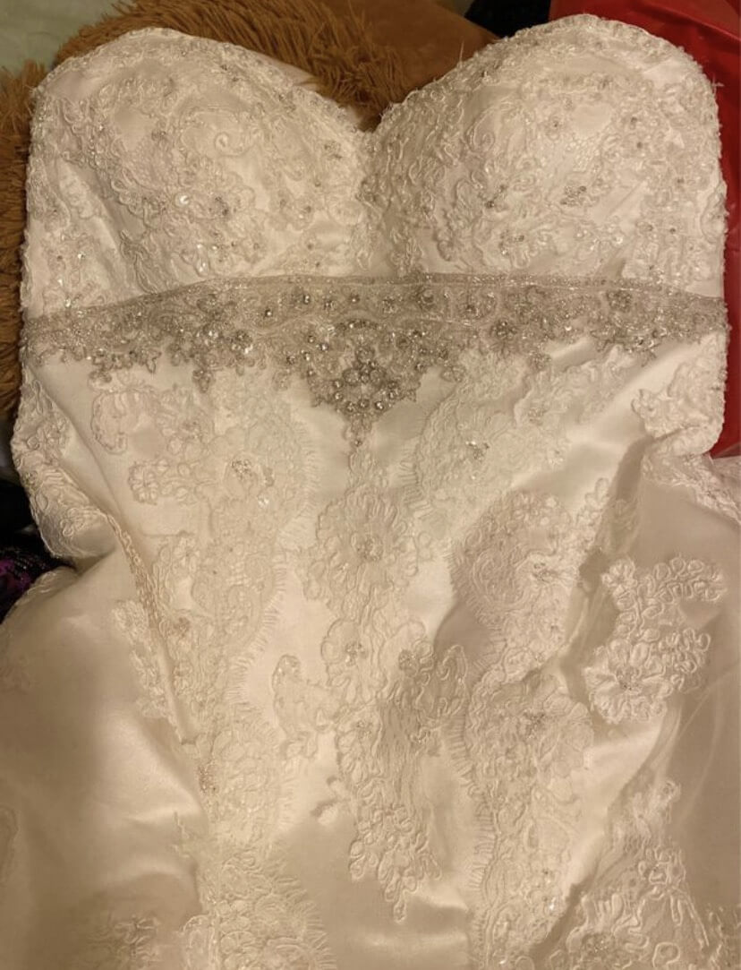Casablanca Size 14 Wedding Strapless White Dress With Train on Queenly
