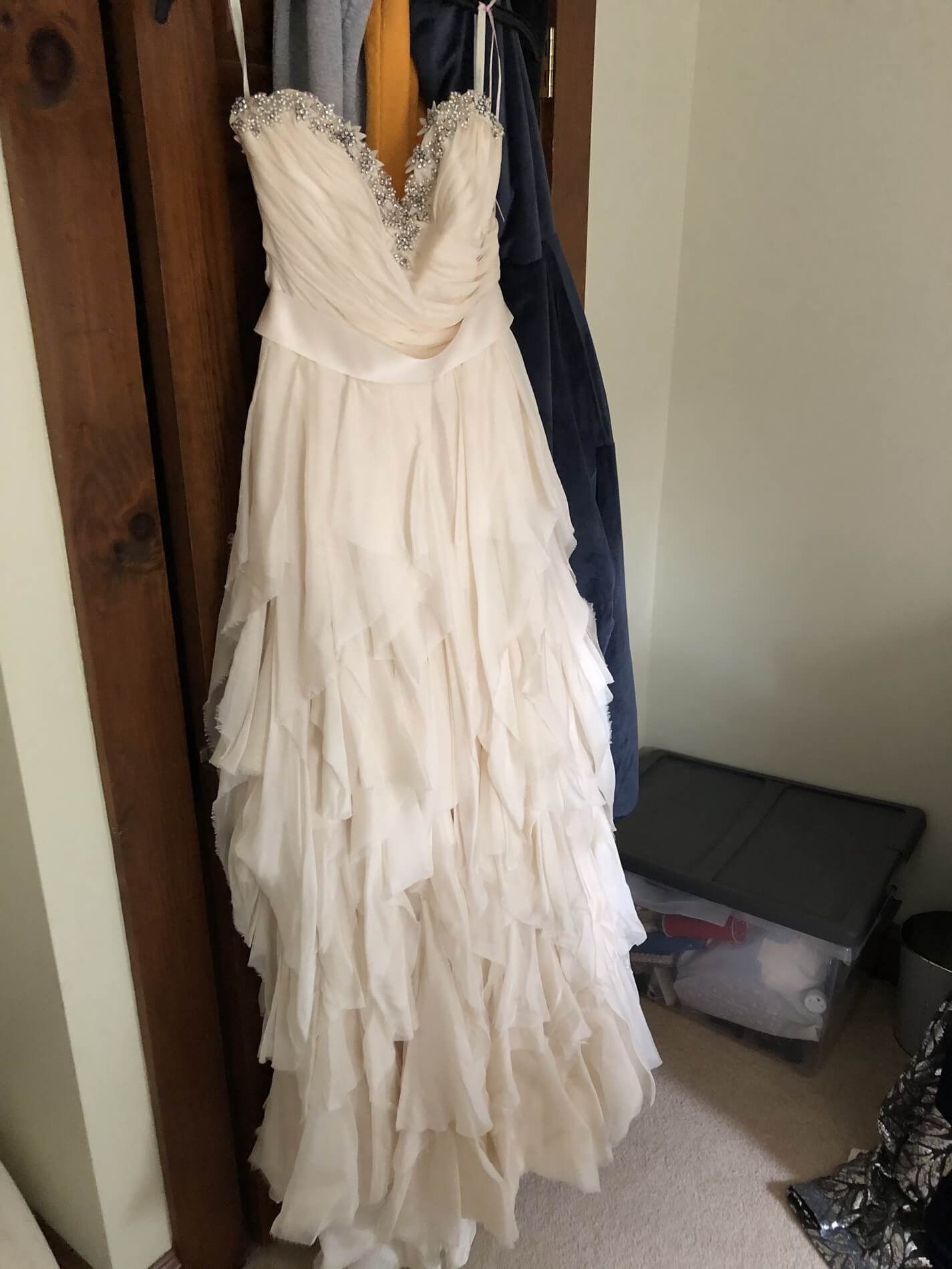 Size 10 Wedding White Floor Length Maxi on Queenly