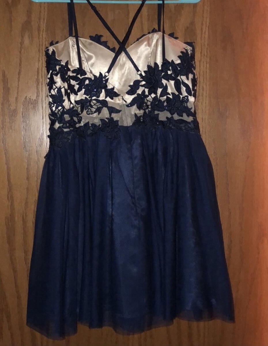 Size 12 Homecoming Navy Blue Cocktail Dress on Queenly