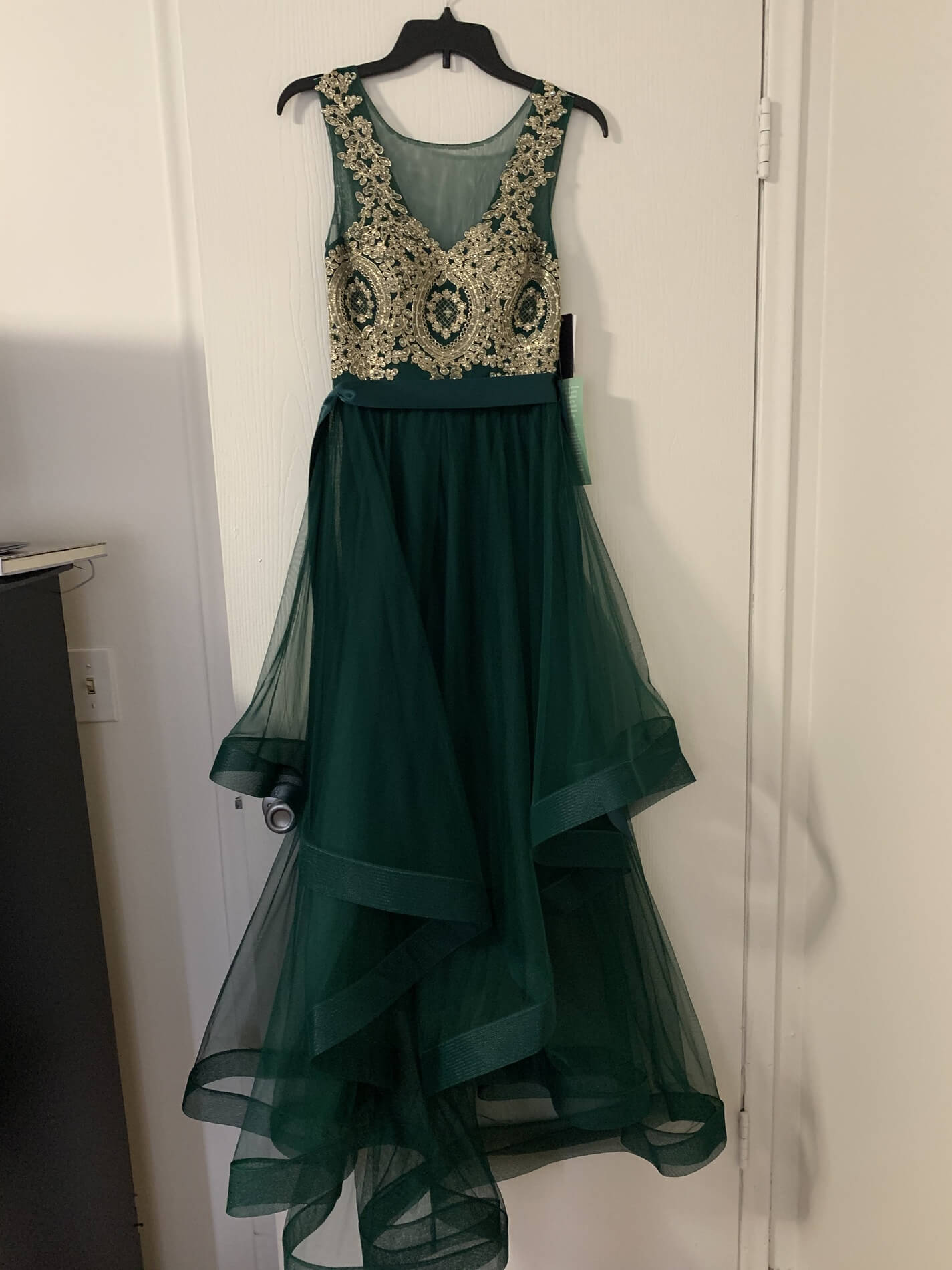 Size 2 Sheer Green A-line Dress on Queenly