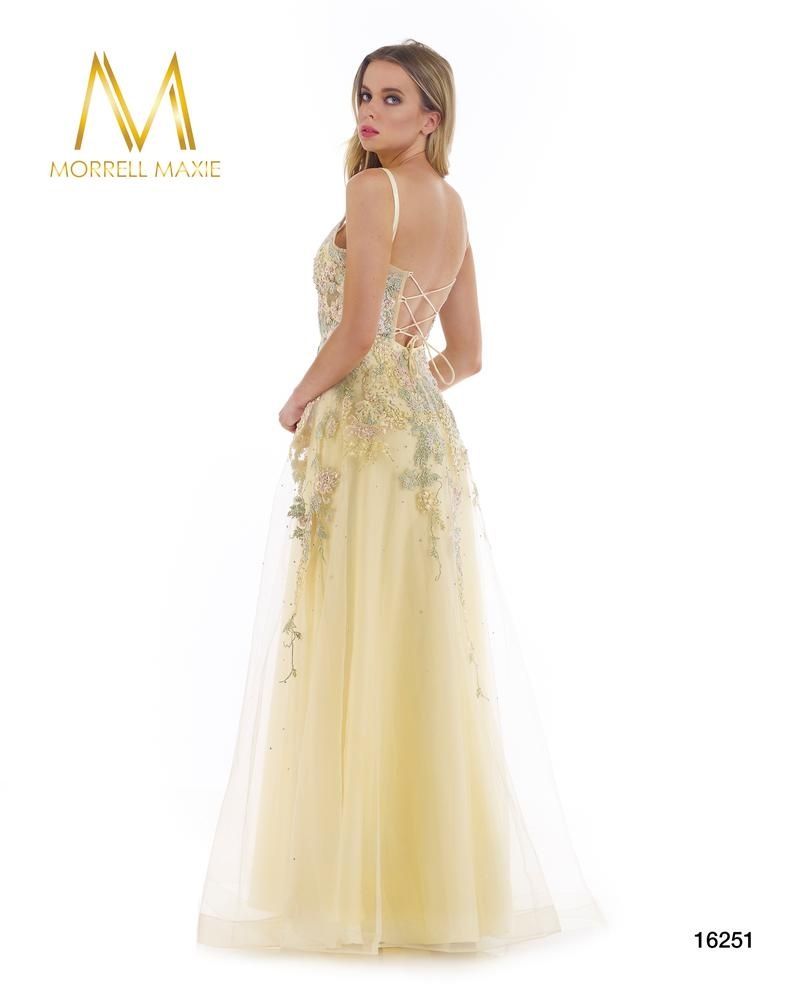 Style 16251 Morrell Maxie Size 12 Prom Lace Yellow A-line Dress on Queenly
