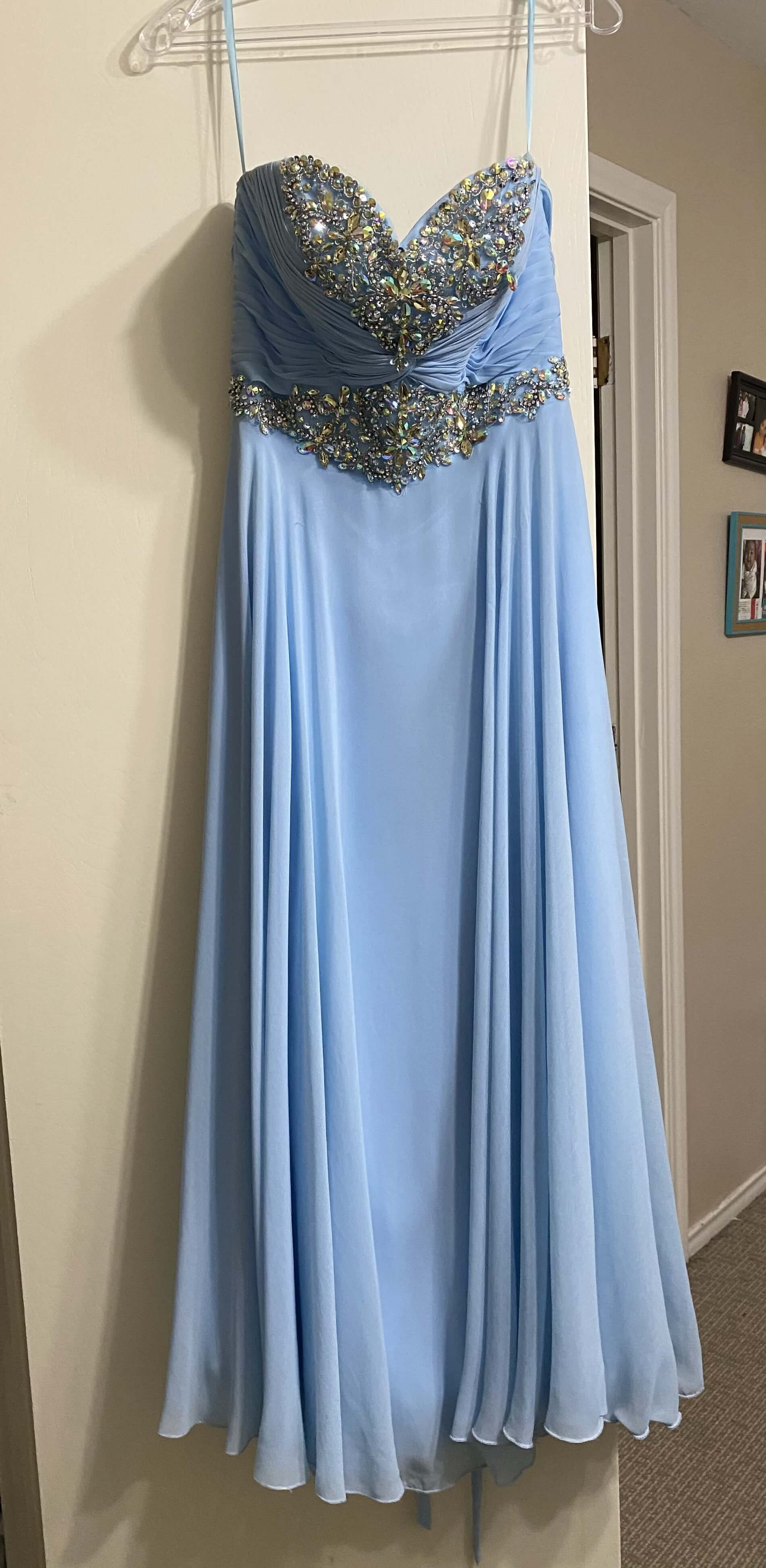 Size 10 Light Blue Floor Length Maxi on Queenly