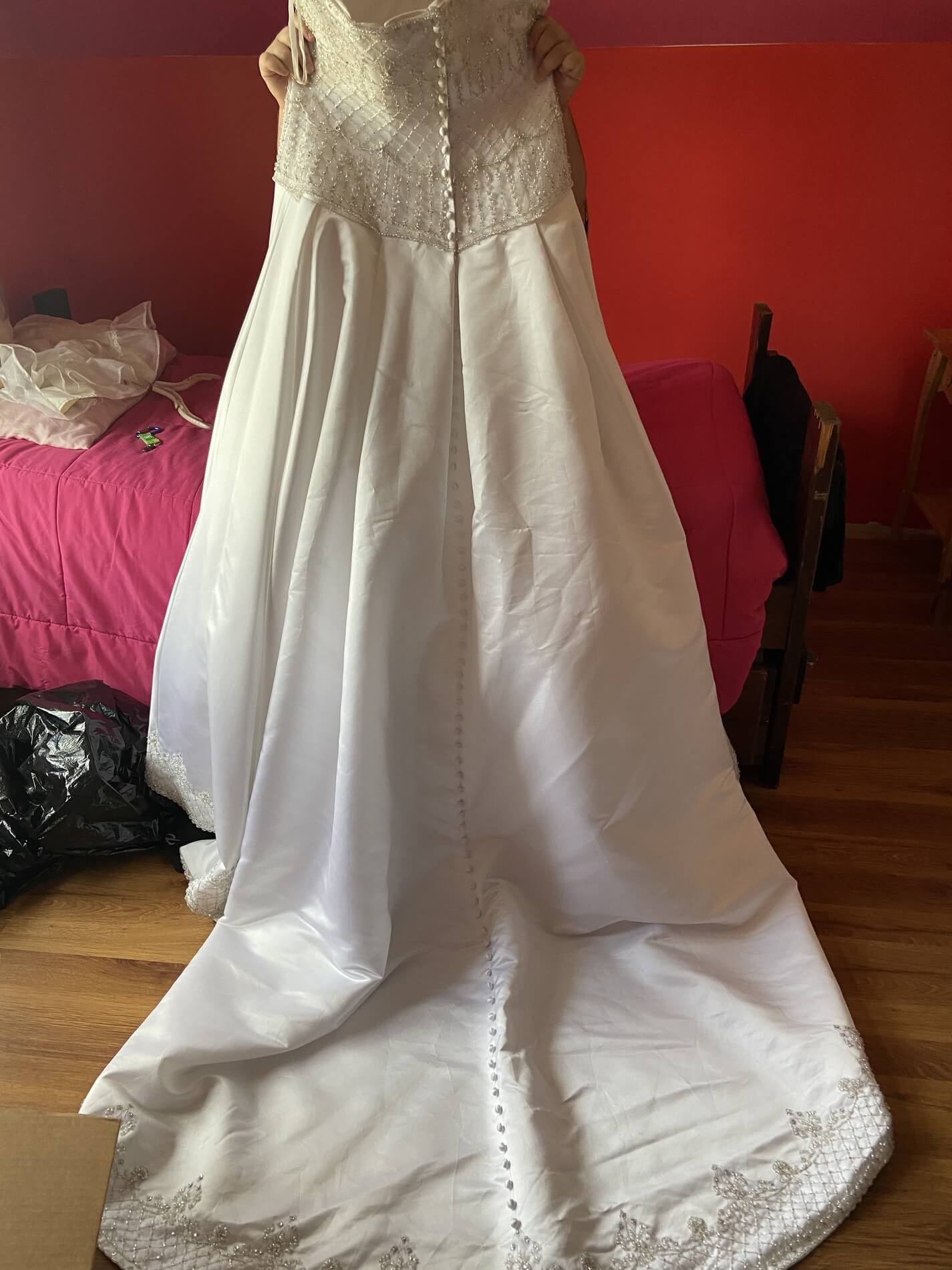 Signature Size 12 Wedding Strapless White Ball Gown on Queenly