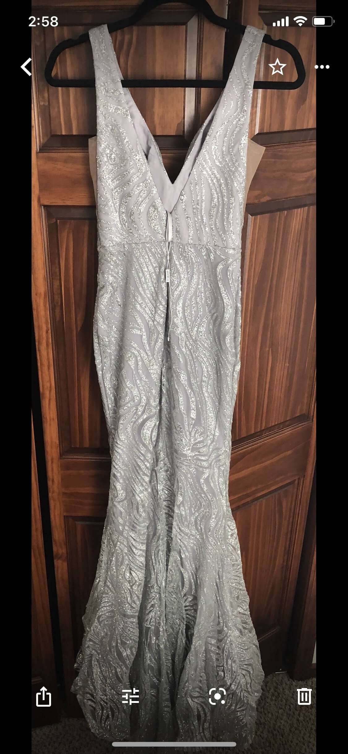Portia and Scarlett Silver Size 0 Pageant Shiny Mermaid Dress on Queenly