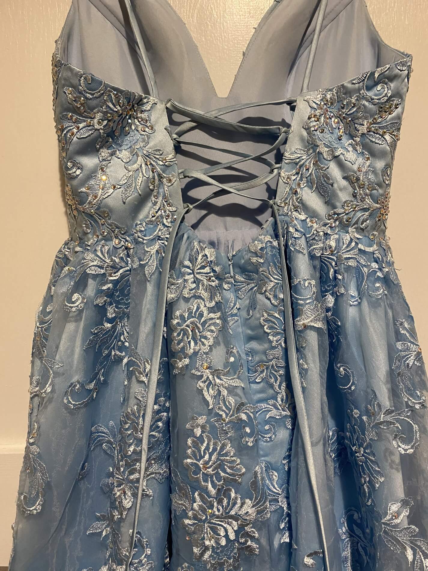 Size 6 Light Blue Ball Gown on Queenly