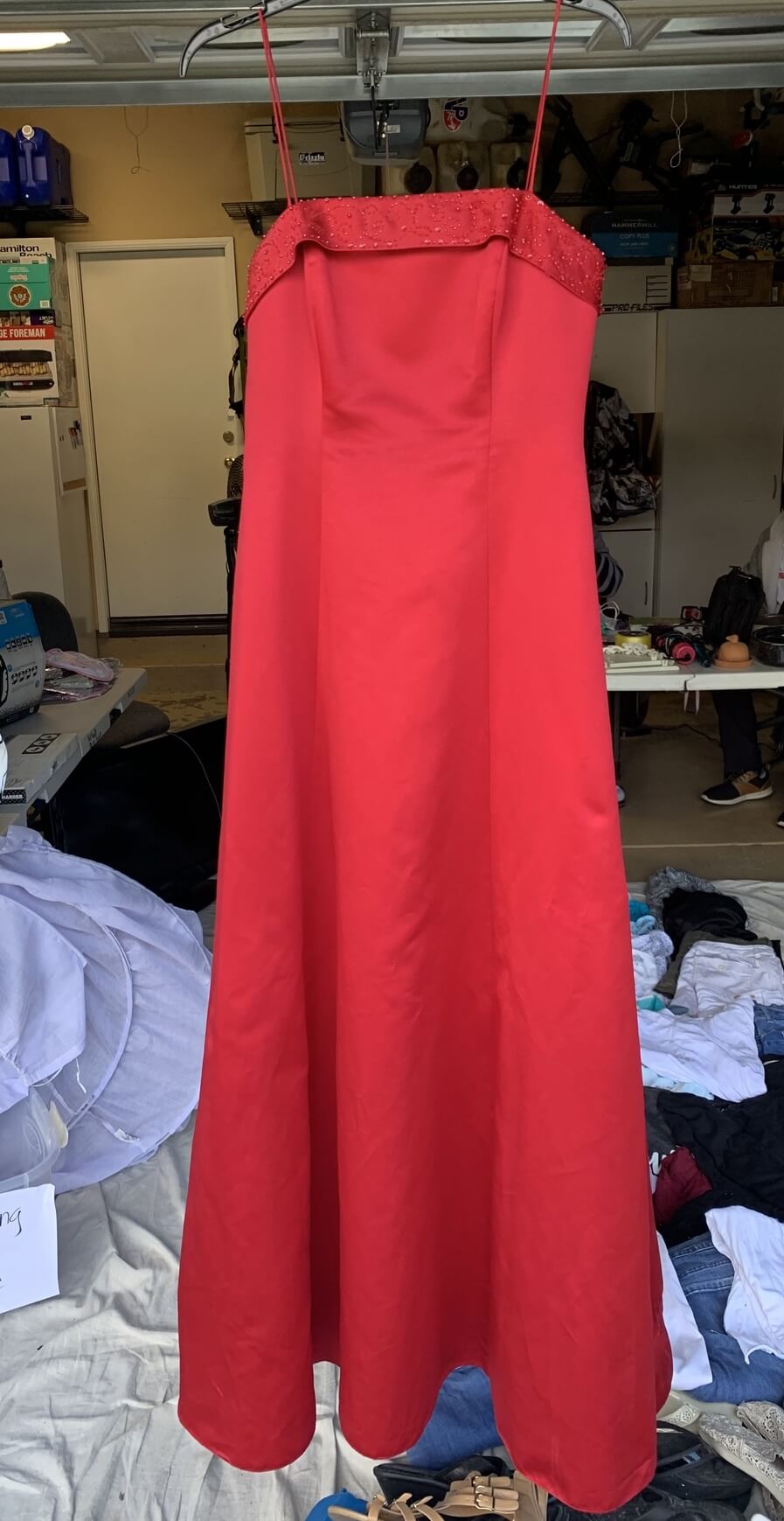 Michaelangelo Red Size 8 Strapless Prom A-line Dress on Queenly