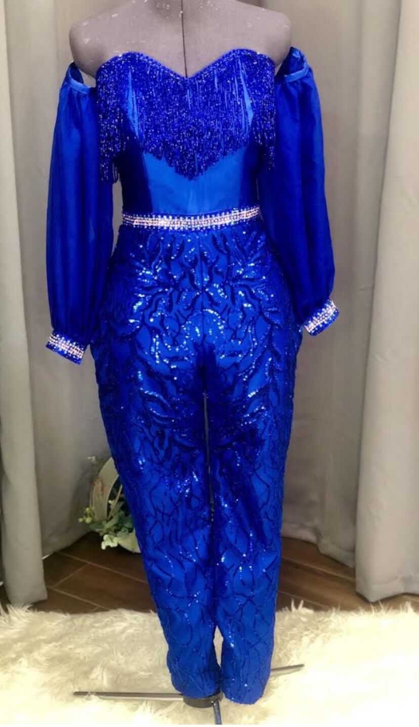 Caitlyn Kent Designs Size 6 Fun Fashion Blue Romper/jumpsuit Dress on Queenly