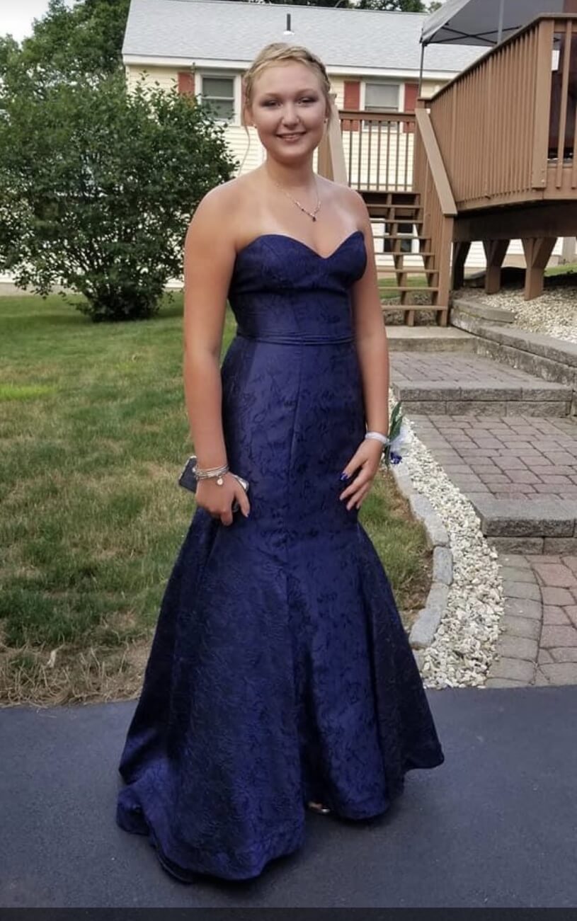 Size 12 Prom Strapless Navy Blue Mermaid Dress on Queenly
