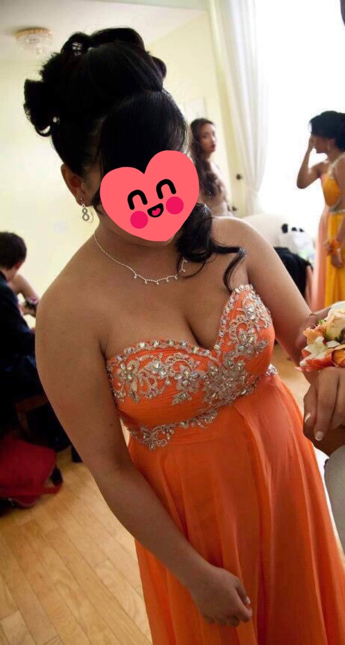 Orange Size 8 Straight Dress on Queenly