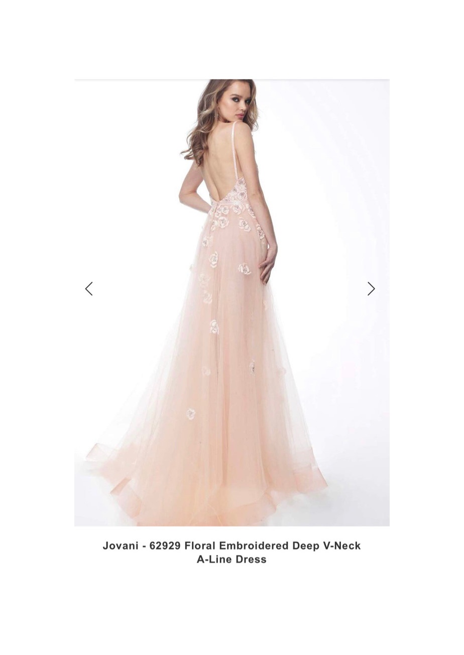 Jovani Pink Size 8 V Neck Tulle A-line Dress on Queenly