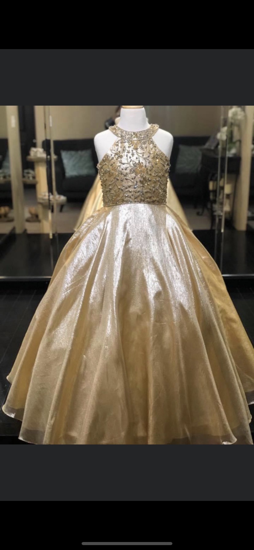 Rachel Allan Gold Size 8 Jewelled Pageant Ball gown on Queenly