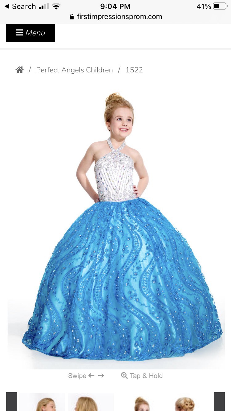 Perfect Angle Blue Size 6 Ball gown on Queenly