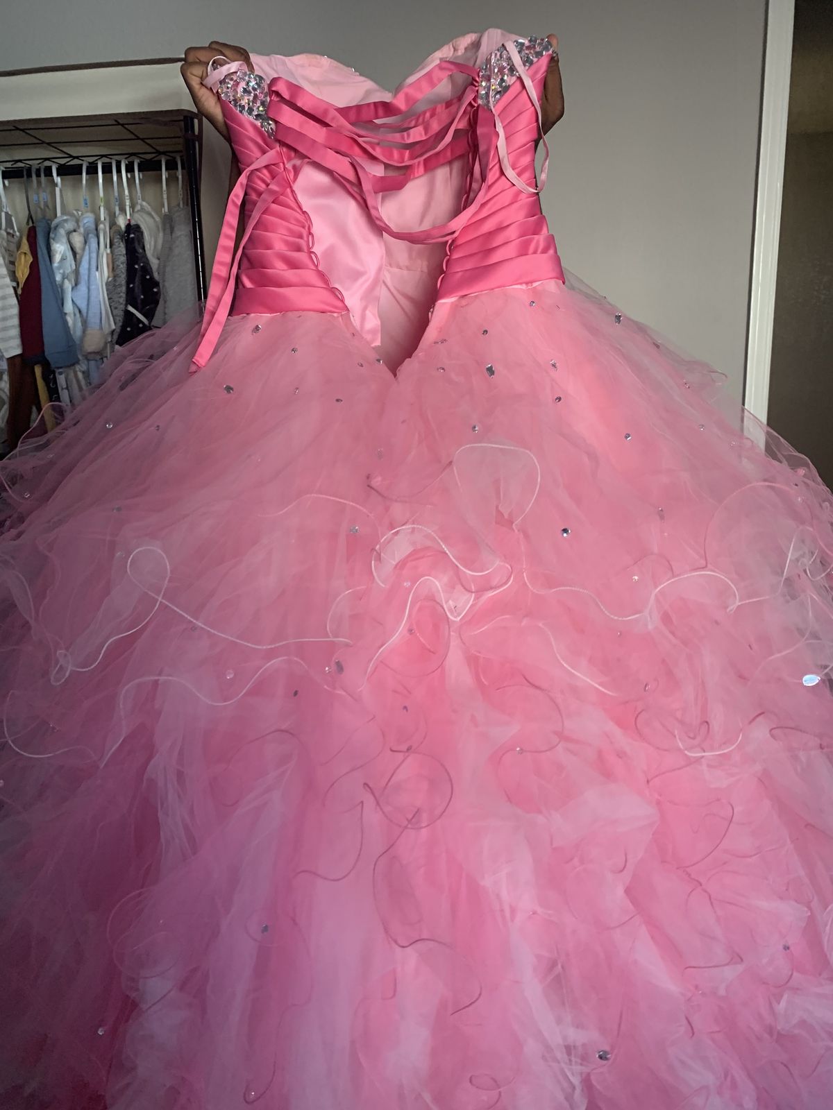 MoriLee Size 2 Sequined Light Pink Ball Gown on Queenly